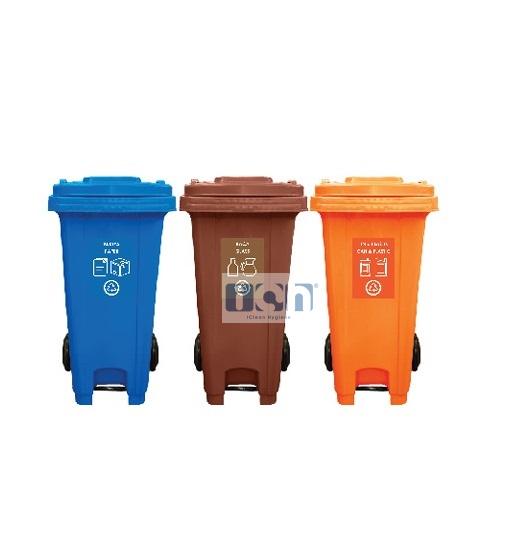 120L SCM3 garbage bin 3 in 1w with foot pedal