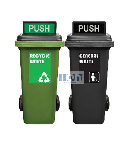 120L garbage bin 2 in 1w with turbo lid