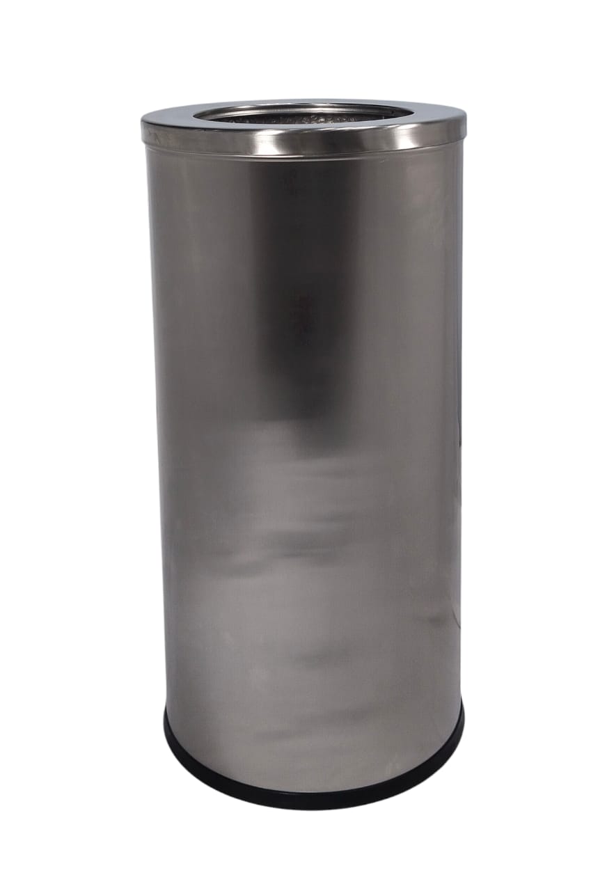 Ss Stainless Steel Powder Coated Bin Round C W Open Top Iclean