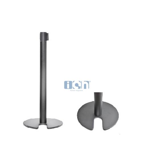 black coated retractable belt stackable