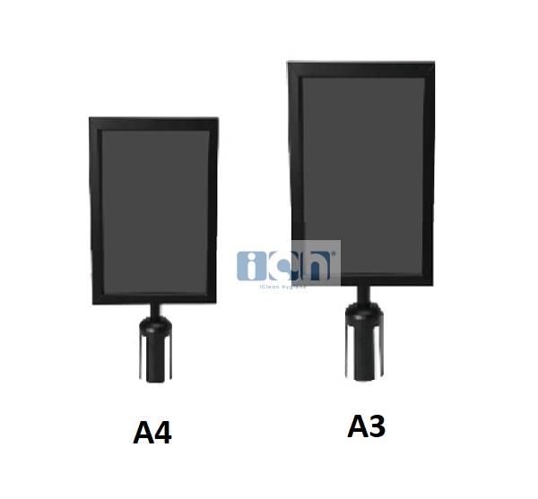 black coated vertical frame