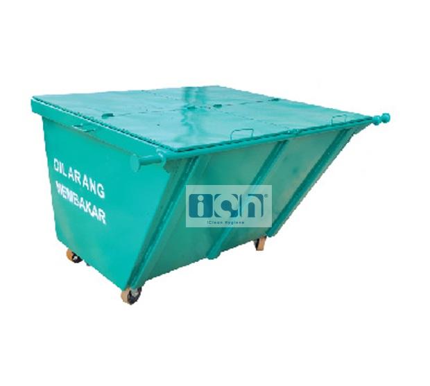 metal leach bin 1500L with cover