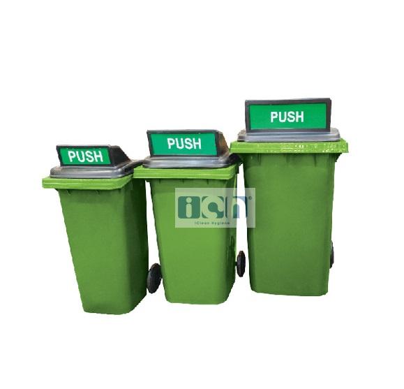 mobile garbage bin with turbo lid